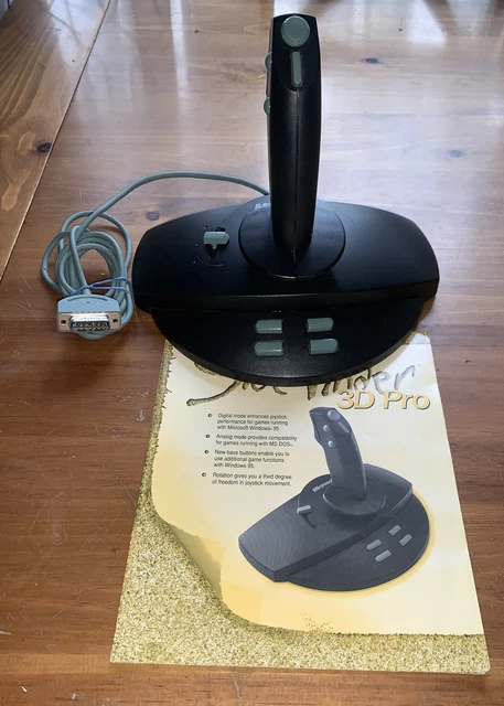 VINTAGE MICROSOFT SIDEWINDER 3D Pro PC Gameport Joystick Flight Stick vintage-microsoft-sidewinder-3d-pro-pc-gameport-joystick-flight-stick
