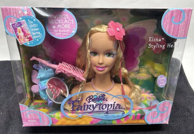 Mattel Barbie Fairytopia Elina Styling Head 2004 G6269 Doll Playset New