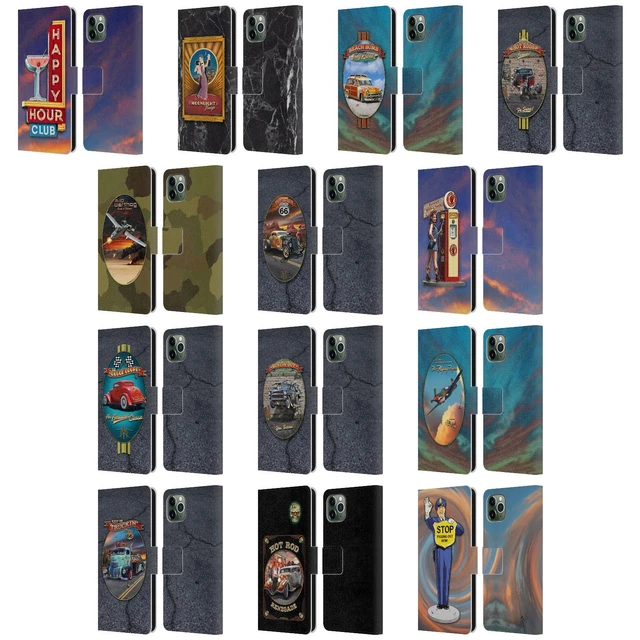 LARRY GROSSMAN RETRO COLLECTION LEATHER BOOK WALLET CASE FOR APPLE iPHONE PHONES