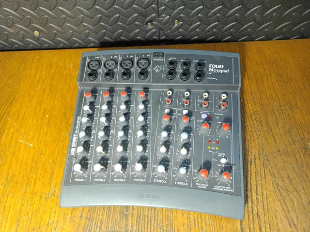 SPIRIT FOLIO NOTEPAD mini-mixer by Soundcraft 10 inputs UNTESTED