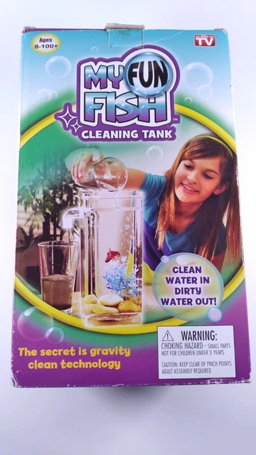 My Fun Fish Self Cleaning Fish Tank AS Seen on TV New Open Box Plant Rocks Light