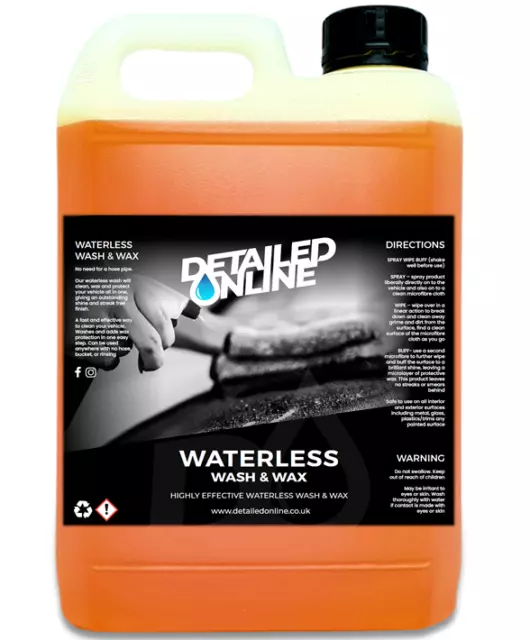 Waterless Car Wash Wax Cleaner,Body Polish ADDED Carnauba Wax Orange Valeting