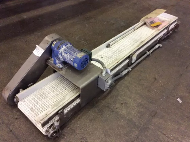 12"Wx7'L STAINLESS STEEL FRAME FLUSH GRID BELT CONVEYOR 1/2hp Sumitomo Gearmotor