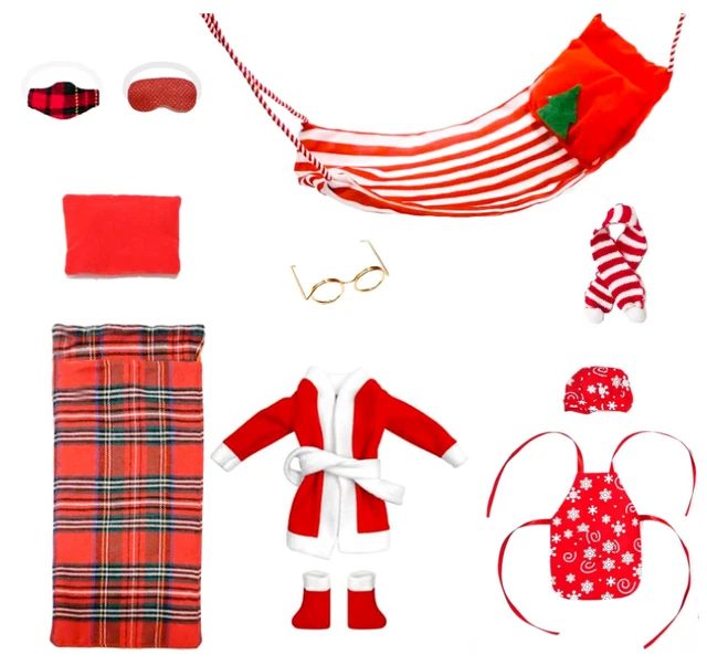 Elf Clothes Accessories for 12 Inch Doll Christmas Santa Costume Outfit ClothinG