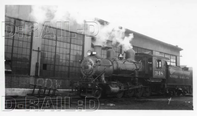 9B400R Rp 1947  Western Maryland Railroad 2-8-0 Loco #348 Ridgeley Wv