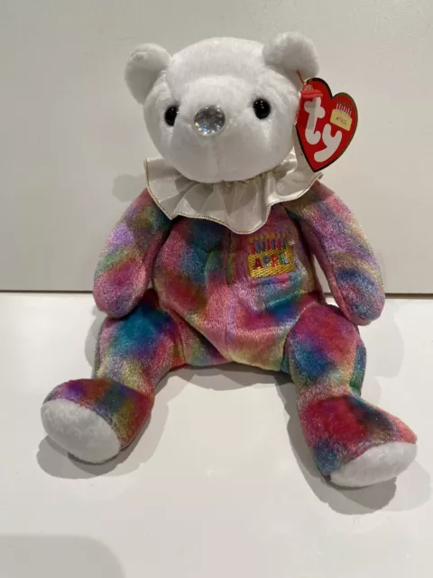 TY Beanie Baby - April Birthday Bear  2001 - Stuffed Animal Plush