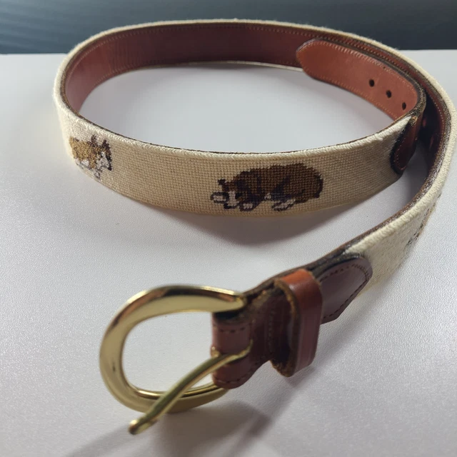 Cross Stitch Welsh Corgi Dog Adjustable Belt Size 36
