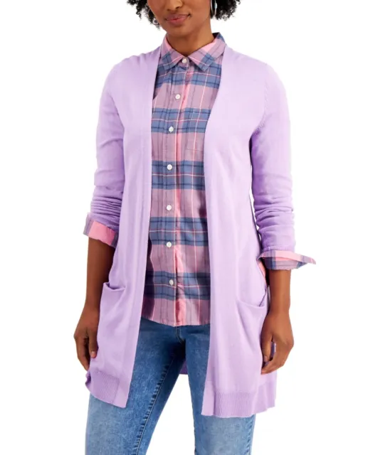 MSRP $50 Style & Co Open-Front Cardigan Purple Size XS