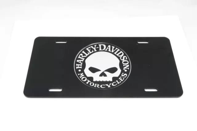 Harley Davidson Willie G Skull Acrylic Inlay Car License Plate Tag