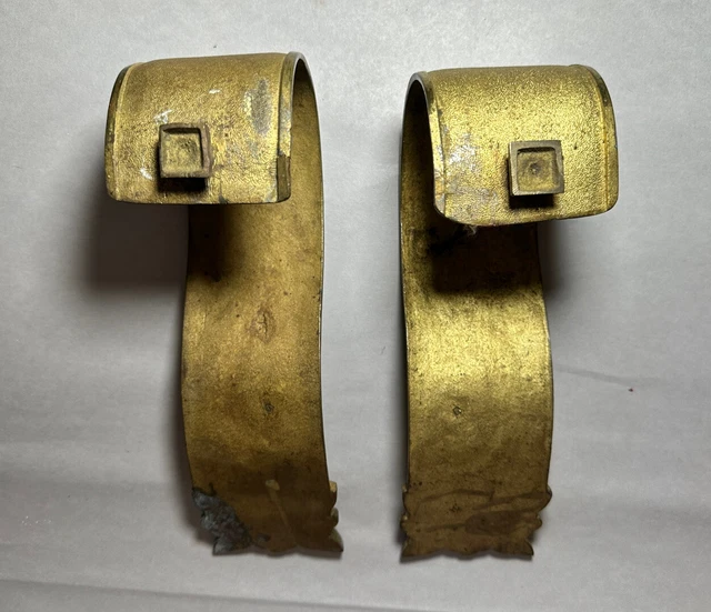 Pr. Antique Gilded Bronze or Brass Curtain Tieback Holders 3