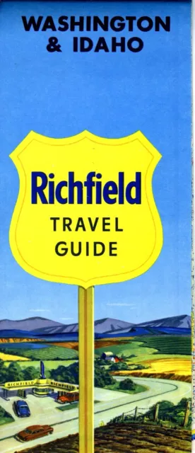 1955 Richfield Road Map: Washington Idaho NOS