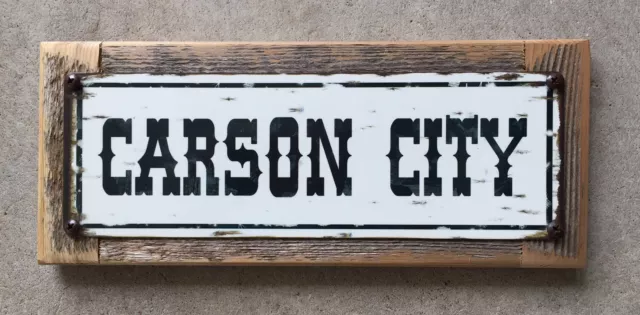 Carson City Nevada Poker Kit Lake Tahoe Vintage Western Steel Sign Home Decor