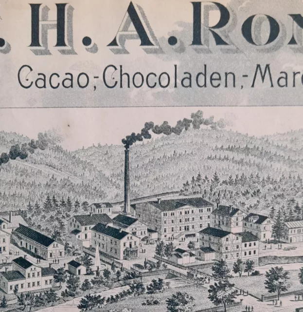 Alte Rechnung Wernigerode Cacao Chocoladen Marcipan Fabrik F.h.a Ronnenberg 1902