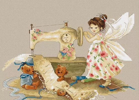Needlework Fairy Counted Cross Stitch Kit Fairy and Teddy Bears Sewing