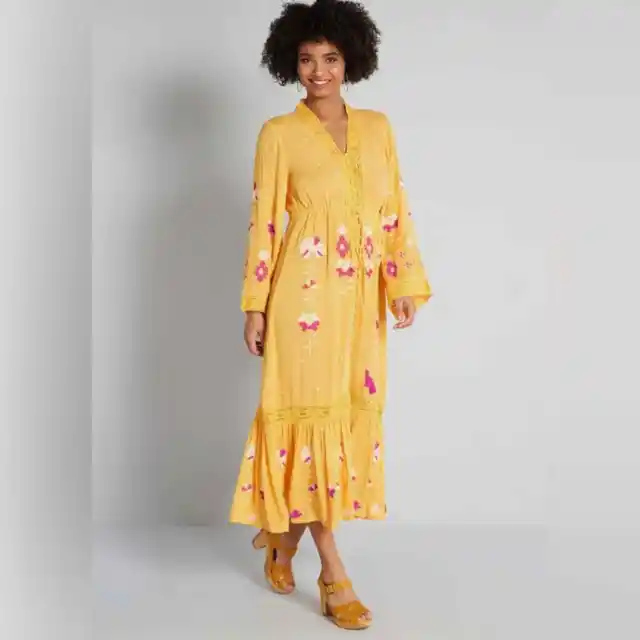 Size 10 Frock and Frill ModCloth “Sunshine of Your Love Midi Dress” NWT