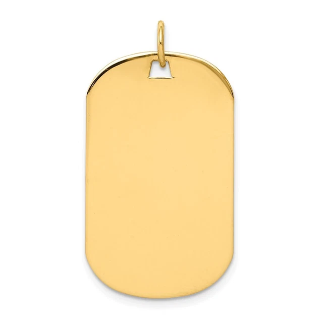14K Yellow Gold Plain .027 Gauge Engraveable Dog Tag Disc Charm Pendant 14K Yellow Gold Plain .027 Gauge Engraveable Dog Tag Disc Charm Pendant