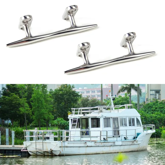 2X Dock Deck Line Rope Cleat Tie Boat Yacht Marine Hardware Stainless Steel FR