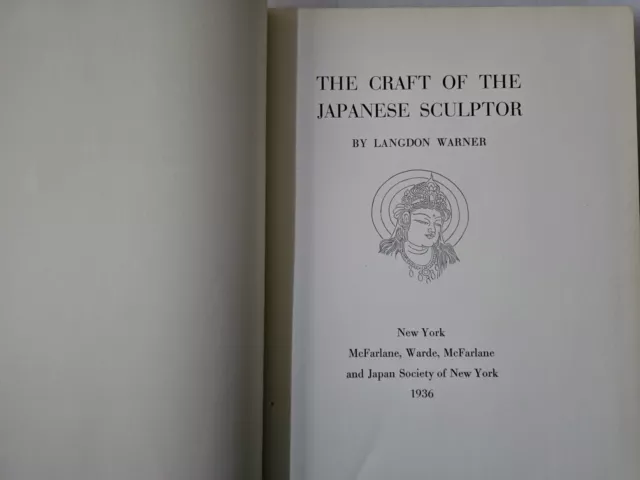 Old Book The Craft Of The Japamese Sculpture Langdon Warner 1936 Lge Format