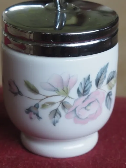 Royal Worcester Porcelain Egg Coddler In June Garland Pink & Lilac Rose Vintage