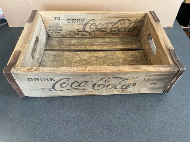 Vintage 1960s COCA COLA Los Angeles Wooden Crate Wood Bottle Case Rustic Piece