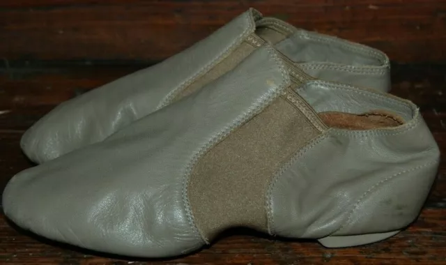 Children's Capezio Leather Tan Slip On Jazz Hip Hop Dance Split Sole Shoes 8M 8N