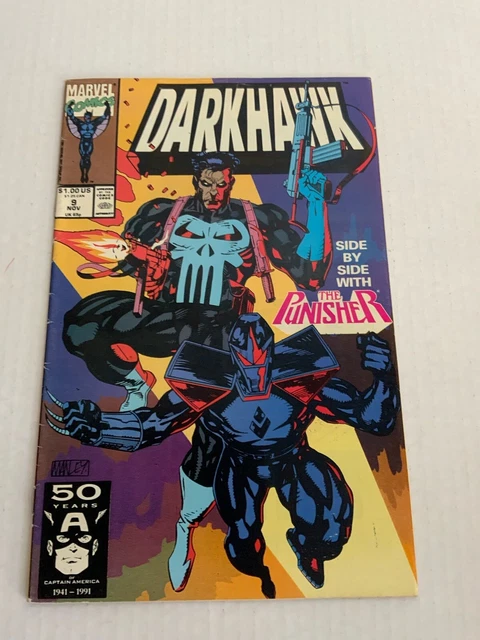 Darkhawk #9 Marvel 1991 Punisher Side By Side