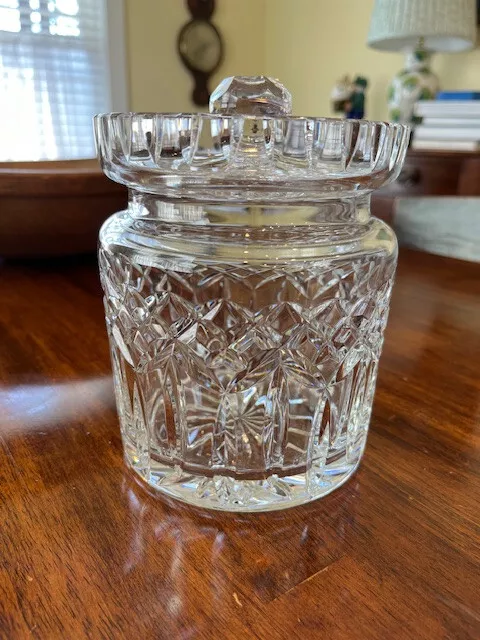 Vintage Waterford Crystal Lismore Biscuit Cookie Barrel Jar w/ Lid