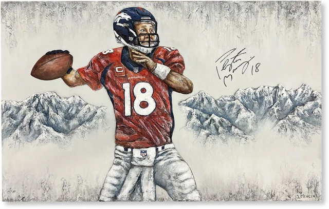 Peyton Manning Broncos Signed 24x36 Plaster Art-Hand Painted Justin Mencini LE 1 Peyton Manning Broncos Signed 24x36 Plaster Art-Hand Painted Justin Mencini LE 1