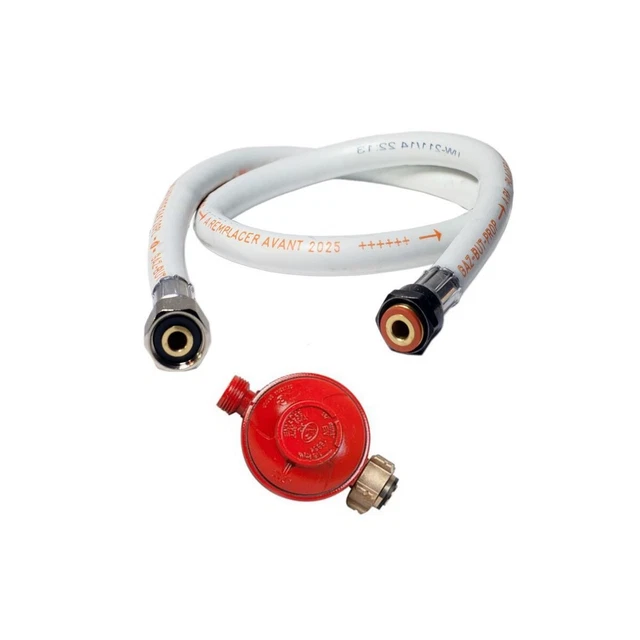Kit Regolatore Gas Propano 37 Mbar + Tubo Flessibile 1.50 M A Terminali Bullone