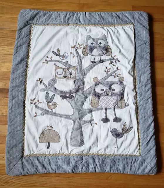 Edredón para bebé LEVTEX búho nocturno gris topo aves, criaturas del bosque