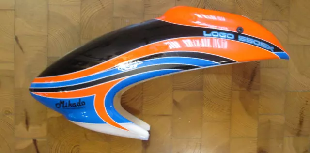 Mikado Modellhubschrauber Haube LOGO 550SX V2  V-bar Zelle neon-orange blau