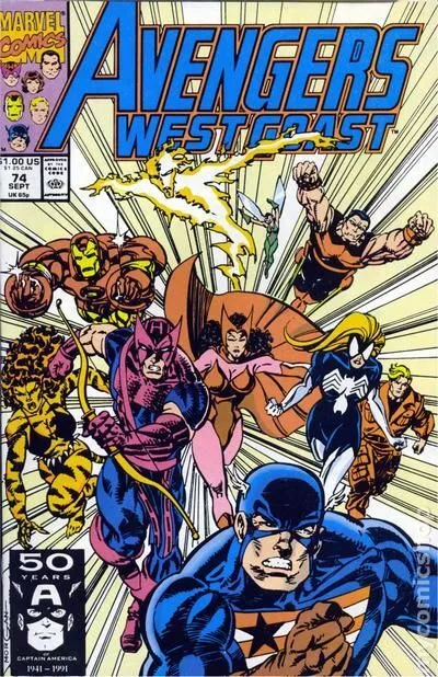 Avengers West Coast #74 VG 1991 Stock Image Low Grade
