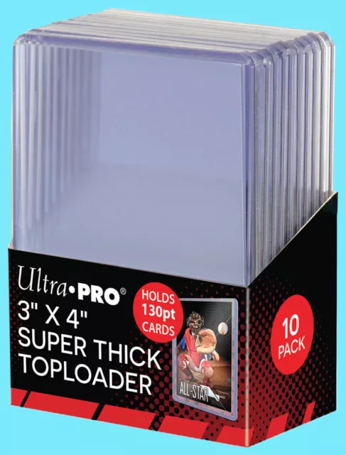10 Ultra Pro 3x4 130PT SUPER THICK TOPLOADERS NEW Standard Size Trading Card