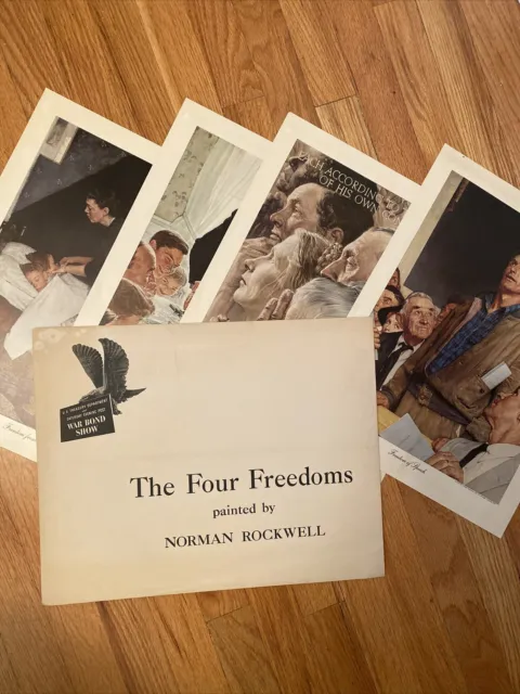 NORMAN ROCKWELL~THE FOUR FREEDOMS~WW2 War Bond Show Complete Packet~4 ...