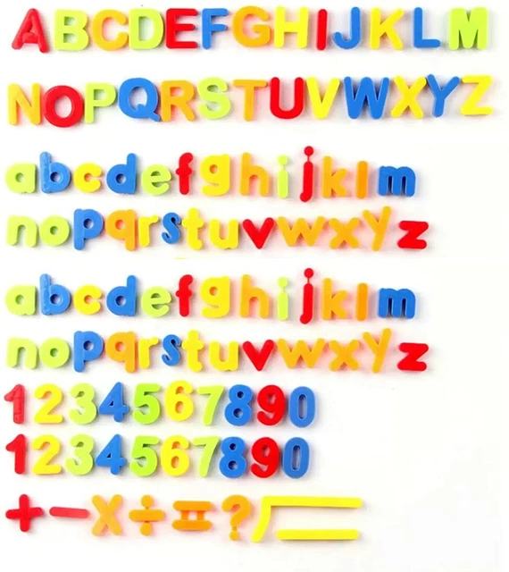 106PCS MAGNETIC ALPHABET Letters Maths Numbers Symbols Kid Learning ...