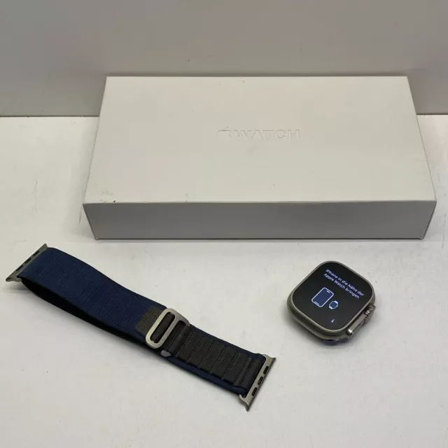 Apple Watch Ultra 2 49mm Titanium Case Blue Alpine Loop Size L Boxed