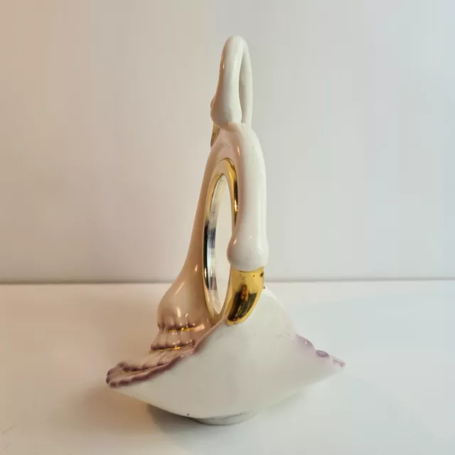 Capodimonte Ceramic Swan Ornament Figurine Stamped on Base Made in Italy 2