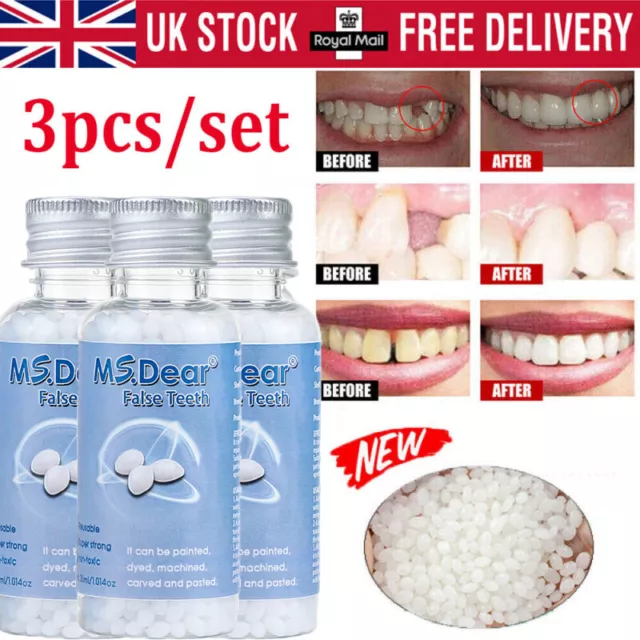 5X Temporary Tooth Repair Resin Fix Broken False Teeth Fill Gaps Dental Denture 3