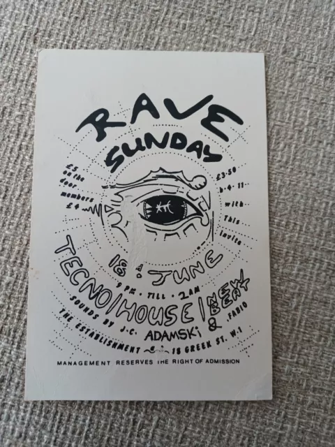 Acid House Rave Flyers 1989 Rave Sunday Flyer