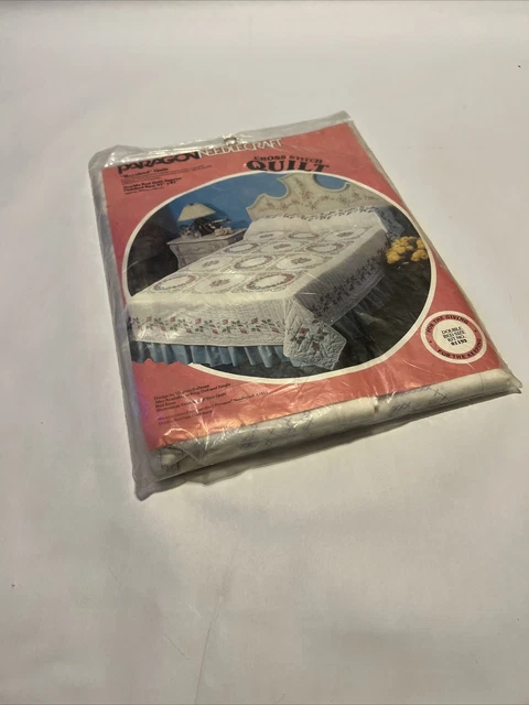 De Colección Paragon Needlecraft Punto de Cruz Doble Tamaño Edredón Topper Rosebud Nuevo de Edición