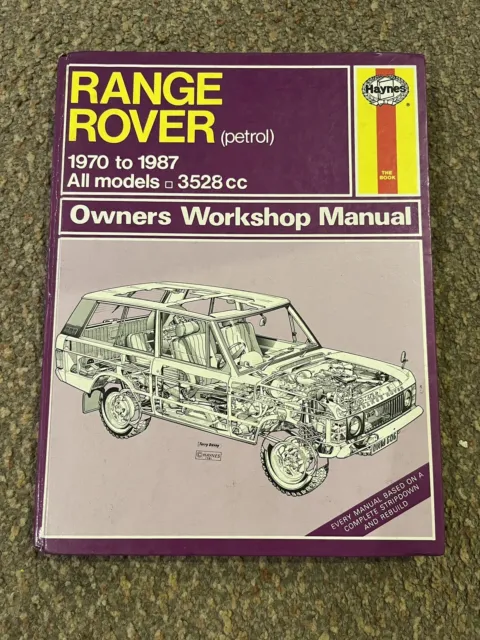 Vintage Range Rover 1970 to 1987 Haynes Workshop Manual All Petrol Models 3528cc
