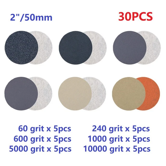 Sand Paper 60/240/600/1000/5000/10000 Grit Sanding Discs Wet&Dry Waterproof