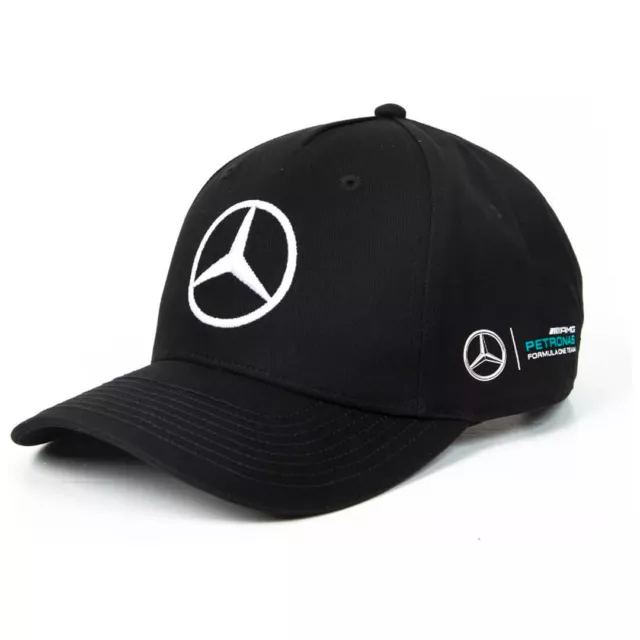 Mercedes Lewis Hamilton Black Round Peak Cap - F1 Gift - Formula One Gifts