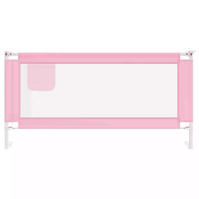 vidaXL Barrière de sécurité de lit d'enfant Rose 180x25 cm Tissu 3