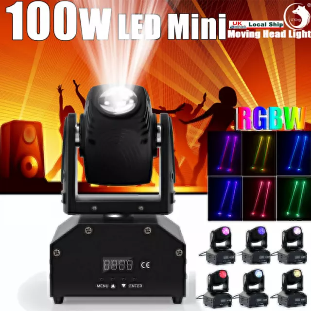 100W RGBW LED Moving Head Stage Lighting LED Spot Beam DMX Disco DJ Party Light