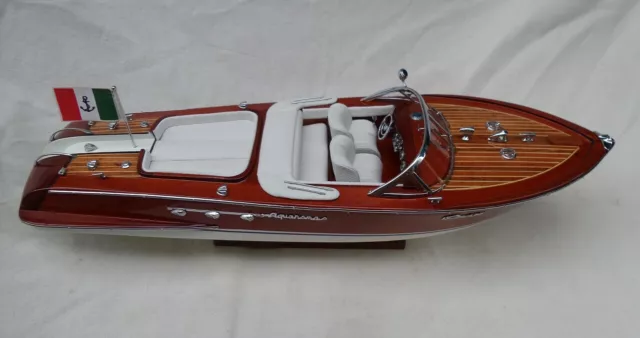 Riva Aquarama 21" White Seat Quality Wood Model Boat L50 Xmas Gift Free Shipping