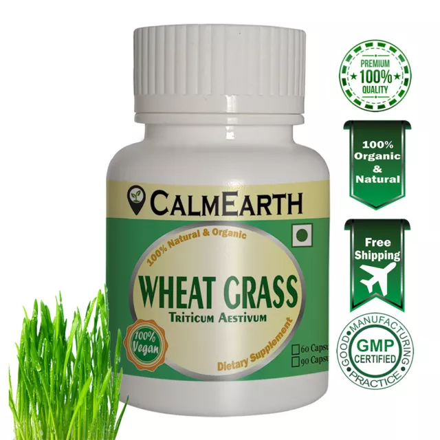 Calm Earth Wheat Grass Organic Herbal Capsule Triticum aestivum Superfood