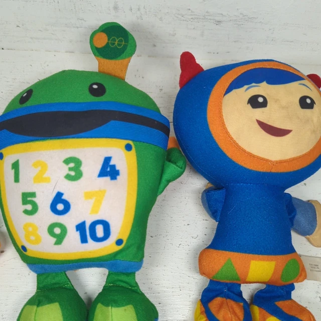 Nickelodeon Jr TEAM UMIZOOMI Bot Geo 9" plush toy Stuffed Doll lot Green Blue
