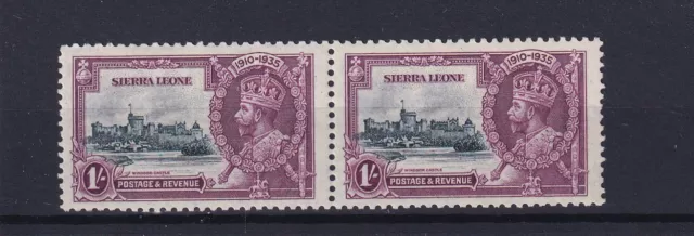 Sierra Leone 1s 1935 Jubilee in pair, "Extra Flagstaff", SG 184/184a, £500. VFM