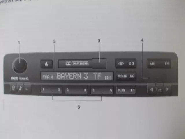 Bmw Business Audio Radio Cassette Handbook. Series 3 5 7 8 Z3 (Bma 45+)